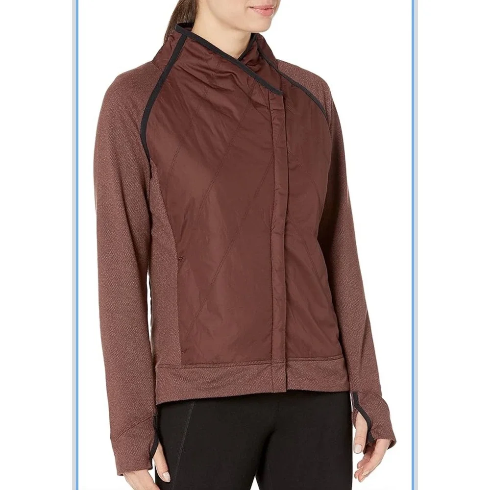 Prana Polar Breeze asymmetric zip jacket,‎ Small, Wedged Wood brown